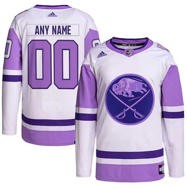 Mens Buffalo Sabres Custom Purple White Cancer Blue Stitched Jersey->->Custom Jersey
